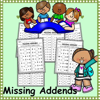 Preview of Missing Addends 1-20 Worksheets