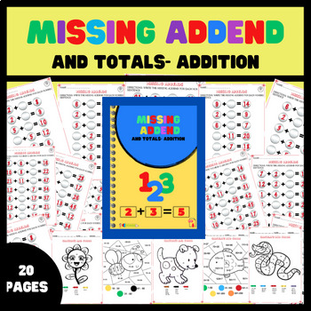 Preview of Missing Addends 1st Grade Math Centers Printable | NO PREP