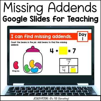 Preview of Missing Addends | 1st Grade Math Google Slides | Decomposing Numbers Activities