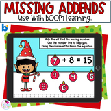 Missing Addend - Addition - Christmas Math - Boom Cards™