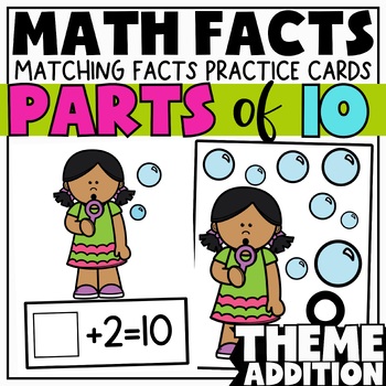 Preview of Math Fact Fluency Task Cards | Missing Parts of 10
