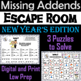 Missing Addends Addition and Subtraction Activity: New Yea