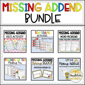 Preview of Missing Addends BUNDLE - Worksheets, Activities, and Games