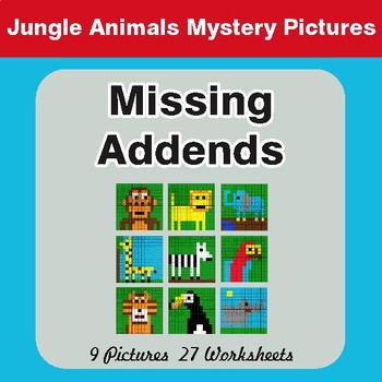 Missing Addends - Color By Number Math Mystery Pictures