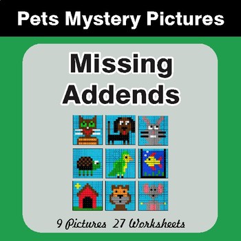Missing Addends - Color-By-Number Math Mystery Pictures