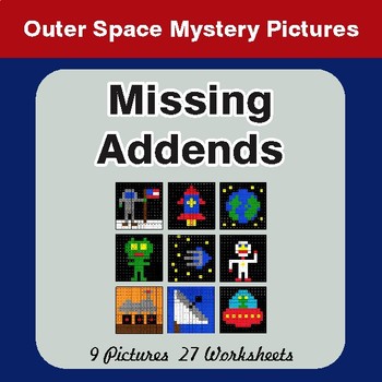 Missing Addends - Color-By-Number Math Mystery Pictures