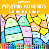 Missing Addends | Color-by-Code Addition {SUMMER}