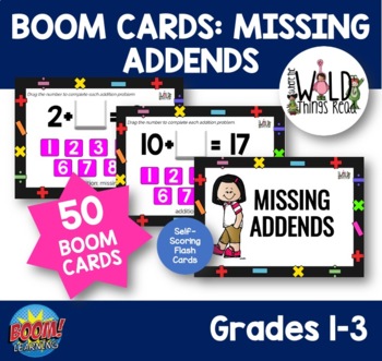 Preview of Missing Addends Boom Cards