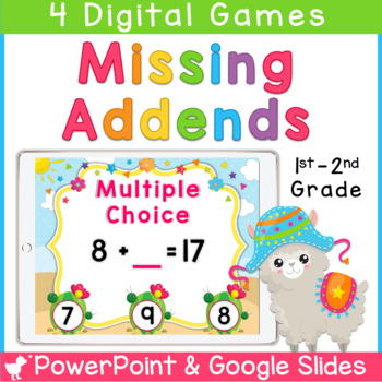 Preview of Missing Addends Digital Games and Centers | Google Slides | PowerPoint