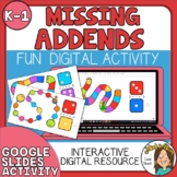 Missing Addends Digital Resource - K & 1st grade Google Sl