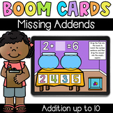 Missing Addends - Digital Task Cards - Boom Cards