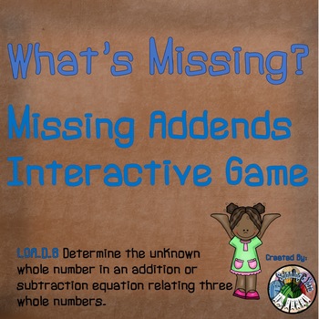 Preview of Missing Addends Interactive Game 1.OA.D.8