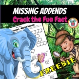 Missing Addends Math Worksheet Free - Crack the Fun Fact!