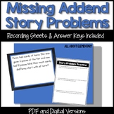 Missing Addends Story Problems