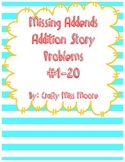 Missing Addends Story Problems (Numbers 1-20)