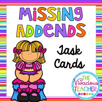 Preview of Missing Addends Task Cards/ Scoot Activity