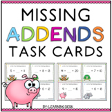 Missing Addends Task Cards Kindergarten First Grade
