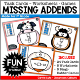 Missing Addends: Task Cards, Worksheets & Games