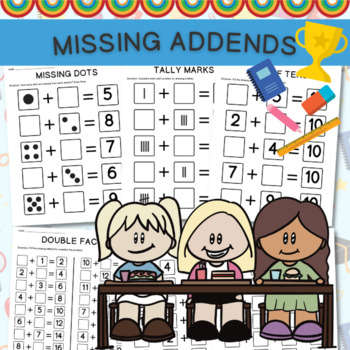 Preview of Missing Addends l 1st Grade Math Practice Worksheet