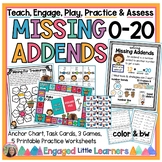 Missing Addends sums to 20 Lesson | Worksheets, Games, Tas