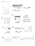 Missing Addends sums to 9