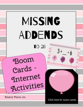 Preview of Missing Addends to 20 Boom Cards