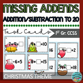 Missing Addends to 20 Task Cards Christmas