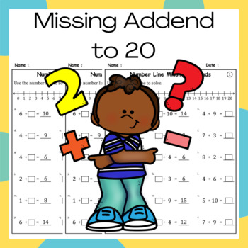 Preview of Missing Addends to 20 With Number Line Worksheets