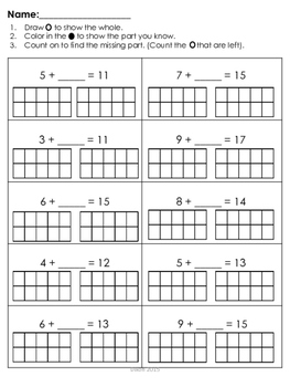 Missing Addends with Ten Frames by Andrea Dixon | TPT