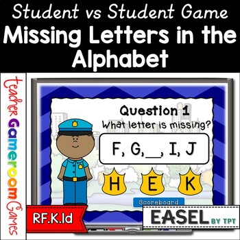 Preview of Missing Alphabet Cops vs Robbers Powerpoint Game