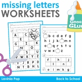 Missing Alphabet Letters Cut and Paste - SCHOOL Theme