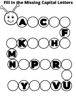 Missing Alphabet Worksheet A to Z by CG Education | TPT