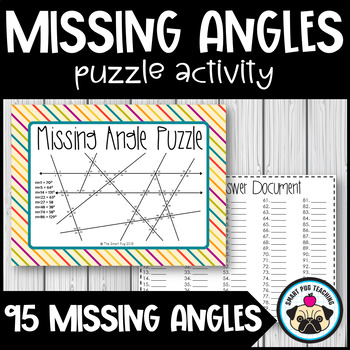 Missing Angles Puzzle by Smart Pug Teaching | Teachers Pay Teachers