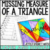 Missing Angle of a Triangle Activity Coloring Worksheet