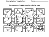 Missing Angles of Triangles Activity: Math Maze