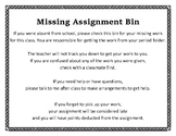 Missing Assignment Bin Sign