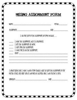 missing assignment list