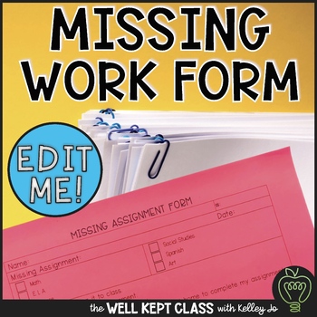missing assignment template pdf