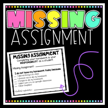 Preview of Missing Assignment/Homework Slip