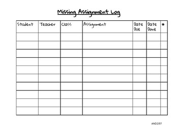 missing assignment template google sheets