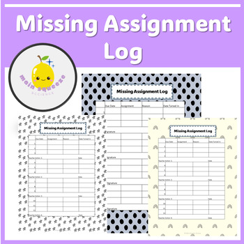 missing assignment log pdf