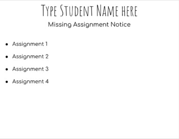 missing assignment alert