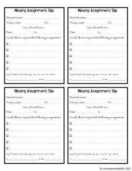 missing assignment list