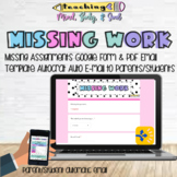 Missing Assignments Form for Teachers and Parent Communica