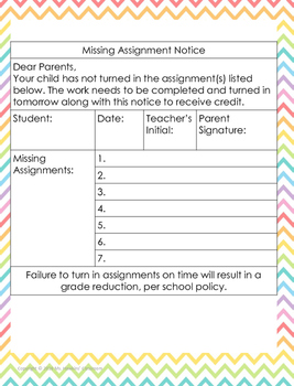 missing assignments tracker