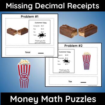 Preview of Missing Number Problems: Decimal Math Enrichment Puzzles for Gifted and Talented