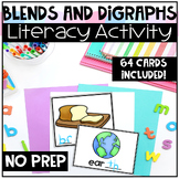No Prep Missing Digraphs and Blends Activity Task Cards