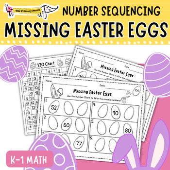 Preview of Missing Egg Number Sequencing | Easter Egg Counting | Math Morning Work