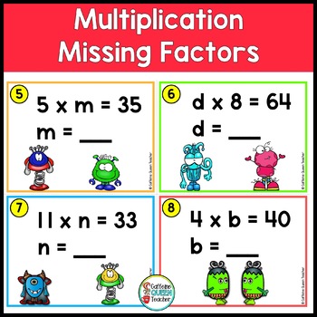multiplication missing factors by caffeine queen teacher tpt