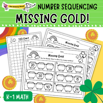 Preview of Missing Gold Number Sequencing |  St. Patrick's Day Counting | Math Morning Work